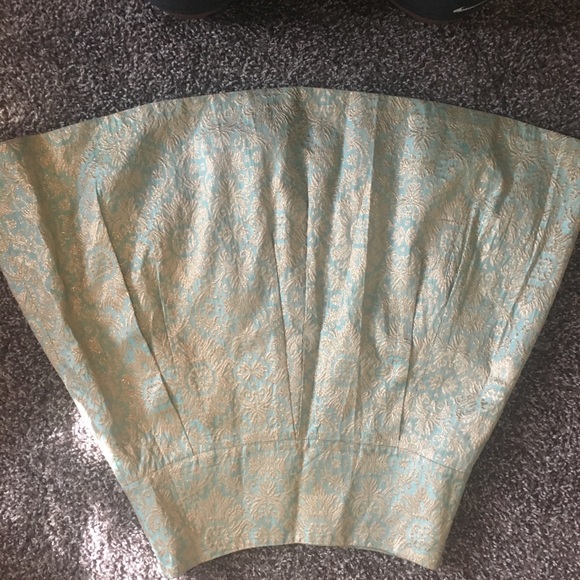 Vintage teal/ aqua circle/ a line skirt - Picture 5 of 8